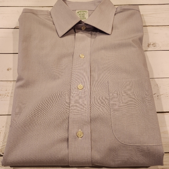 NWT Brooks Brothers Men's Milano Slim Fit Lavender/White Dress Shirt 16-33 - Picture 7 of 8